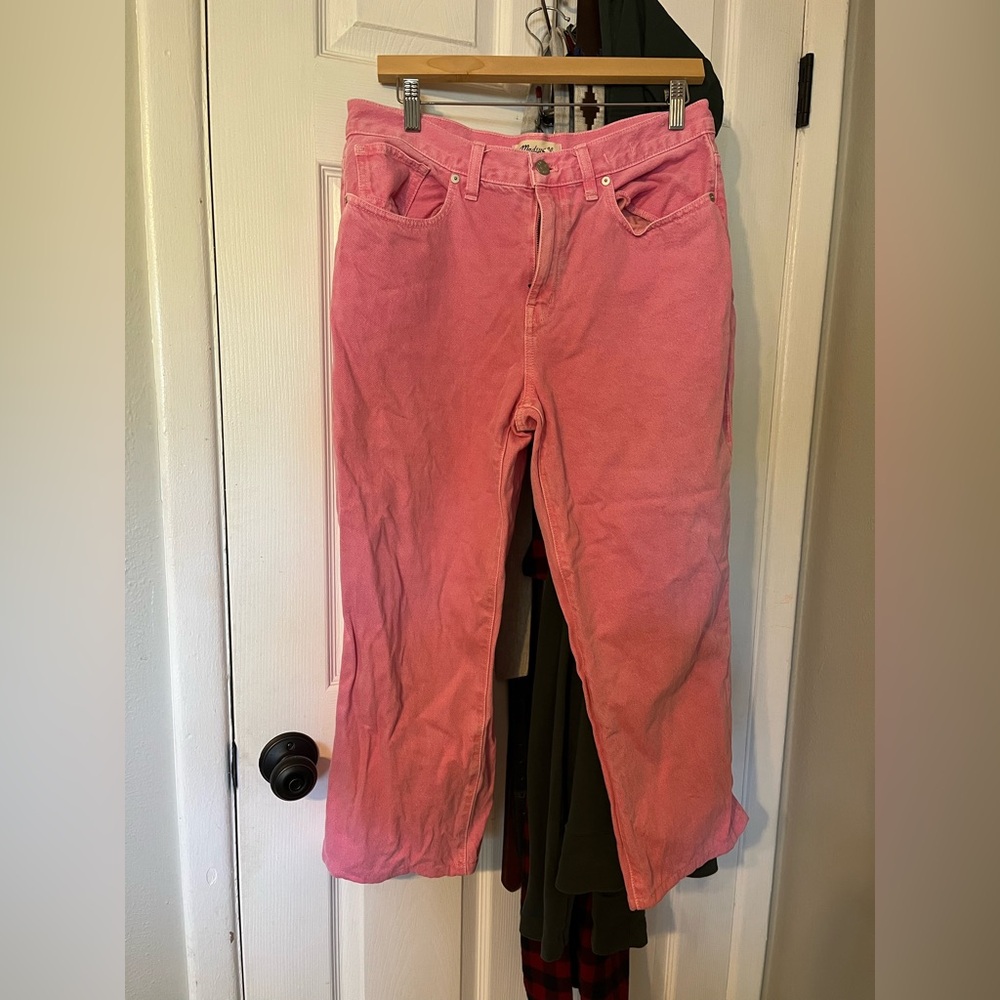 Madewell Pink High-Rise Straight Jeans - Picture 5 of 14